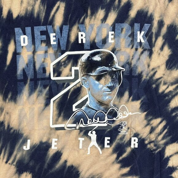 New York Yankees Derek Jerter Retro T-shirt XL MLB Baseball Tie Dye 2012 - Picture 3 of 6